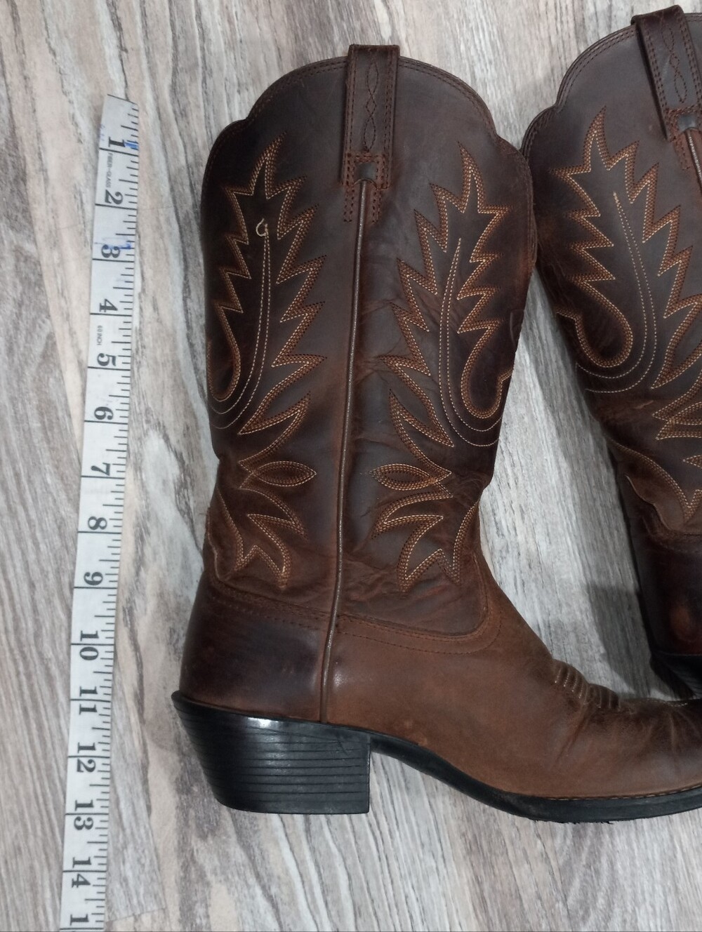 Ariat Western Embroidered Men's Brown Leather Cowboy Bootw Style Size 6.5 - Picture 16 of 16